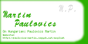martin paulovics business card